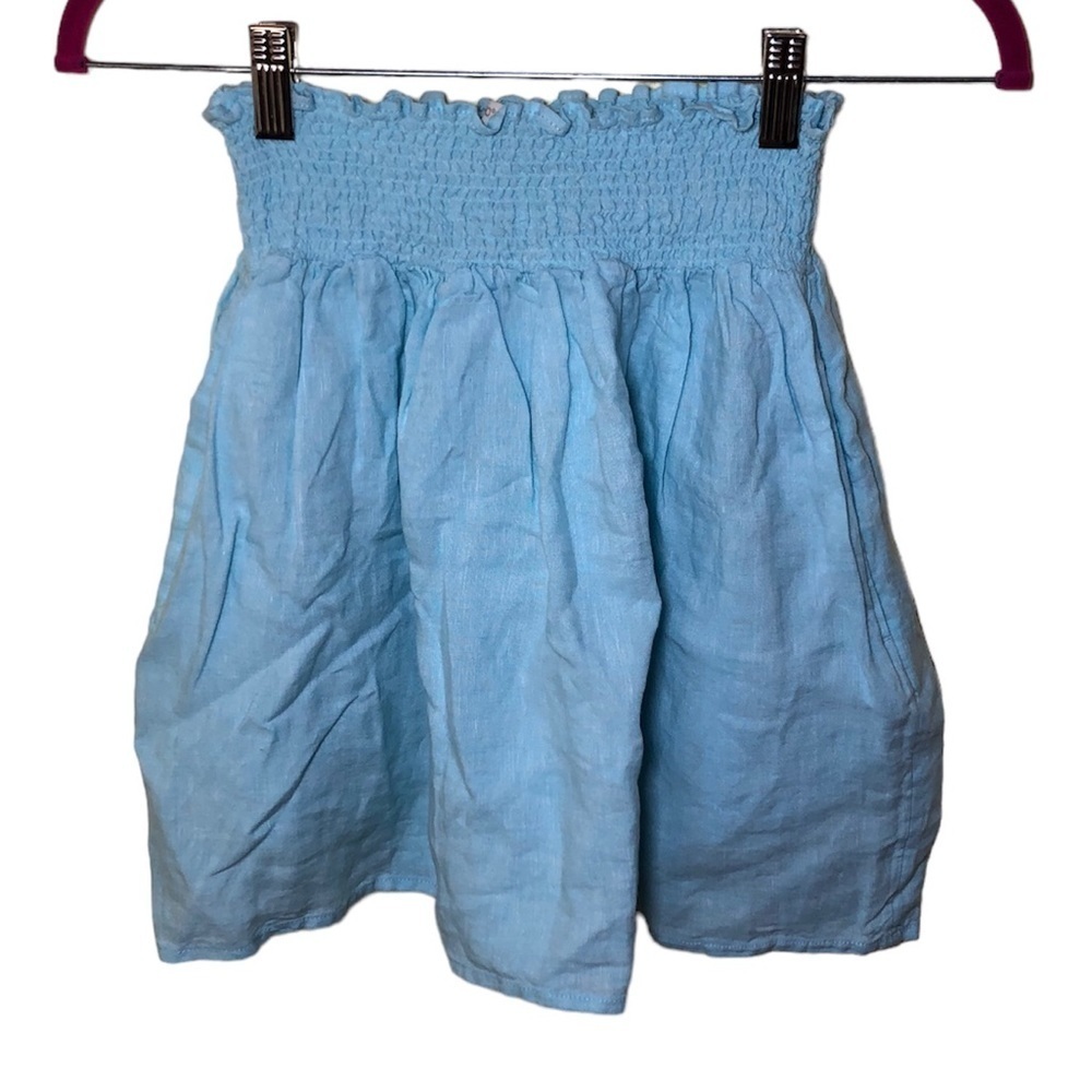 Cynthia Rowley Mini Skirt with pockets 100% Linen size XS